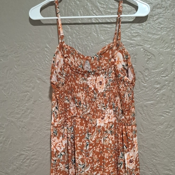 Lily Rose Strapless Floral Dress in Orange and Pink Sise XL - Picture 6 of 9